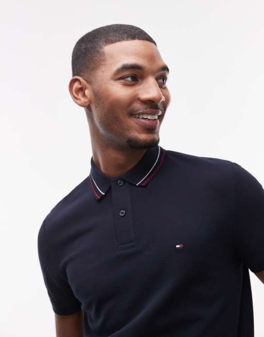 Tommy Hilfiger - Regular fit poloshirt van katoen in marineblauw, 2 van 4
