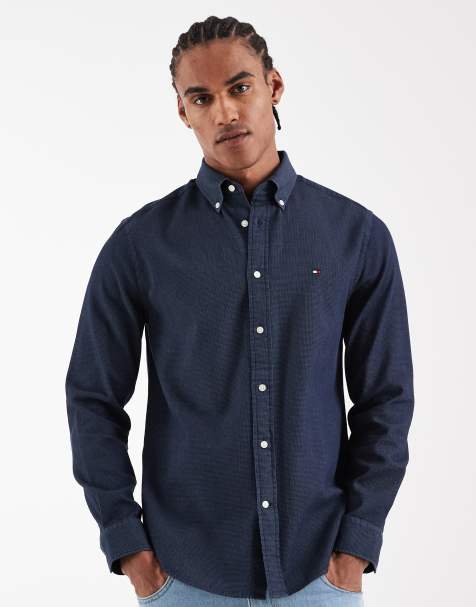 Tommy Hilfiger - Regular-fit poplin overhemd in antracietgrijs - view 1