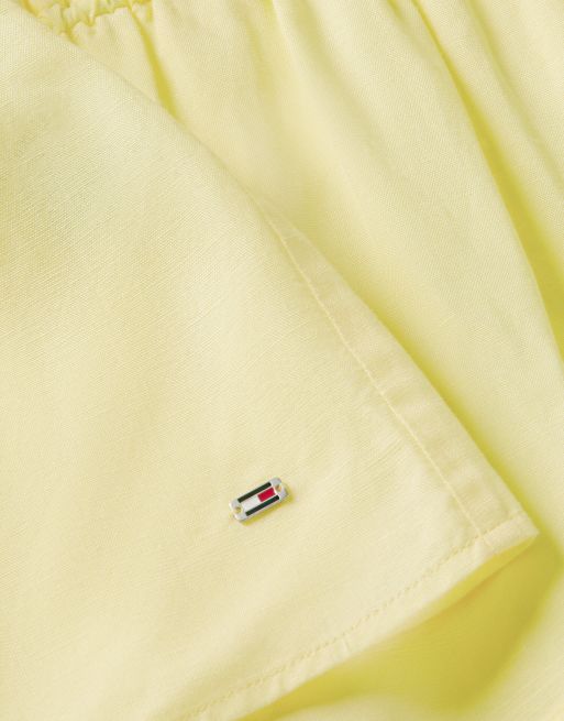 Tommy Hilfiger Regular fit sleeveless smock blouse with linen in citronella, 6 of 6
