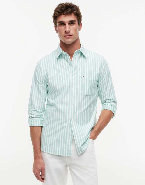 Tommy Hilfiger Regular fit stripe oxford shirt in light green