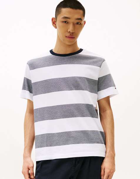 Tommy Hilfiger regular fit striped tee in Multi - view 1