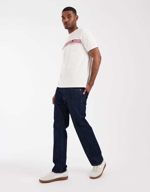 Tommy Hilfiger - Regular-fit T-shirt met streep op de borst in wit, 3 van 5