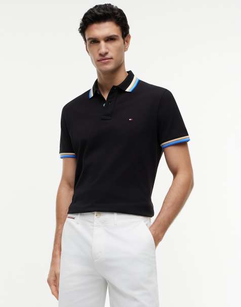 Tommy Hilfiger Regular fit tipped polo shirt in black - view 1