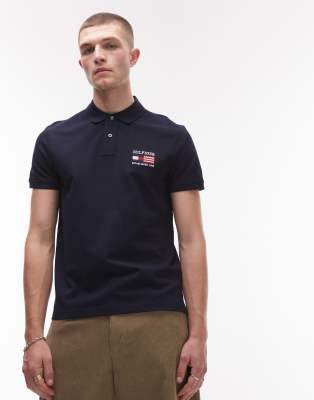 Tommy Hilfiger regular flag polo in navy - view 1