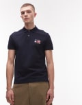 [Tommy Hilfiger] Tommy Hilfiger regular flag polo in navy Chest 42 Desert Sky