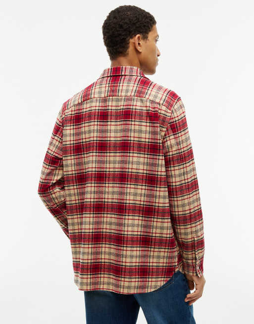 Tommy Hilfiger Relaxed fit check flannel overshirt in medium red / check, 4 of 6