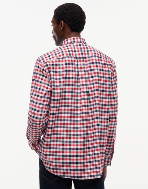 Tommy Hilfiger Relaxed fit check flannel shirt in medium red / check, 4 of 6