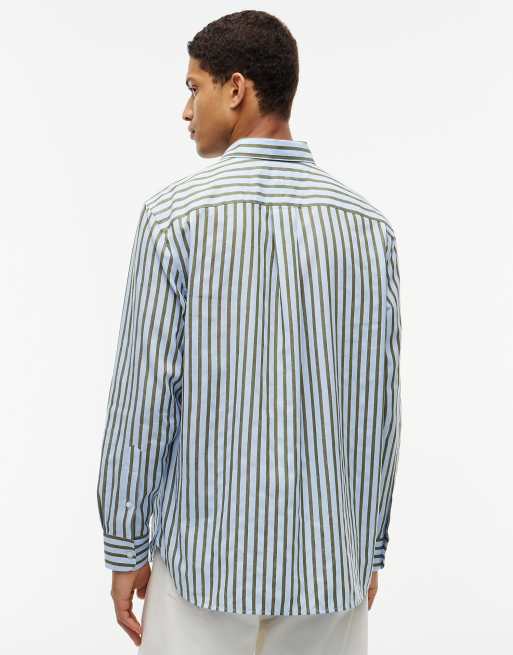 Tommy Hilfiger Relaxed fit linen blend stripe shirt in multi green, 4 of 6