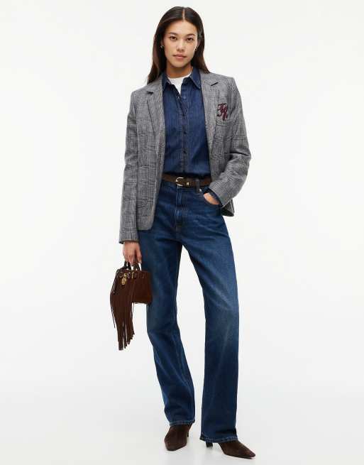 Tommy Hilfiger Relaxed fit logo embroidery denim shirt in dark blue, 2 of 7