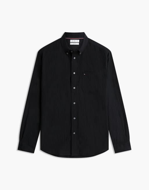 Tommy Hilfiger Relaxed fit soft textured shirt in black, 5 of 6