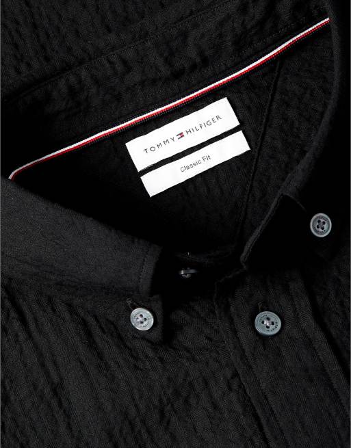 Tommy Hilfiger Relaxed fit soft textured shirt in black, 6 of 6