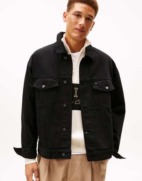 Tommy Hilfiger Relaxed washed denim trucker jacket in black - view 1