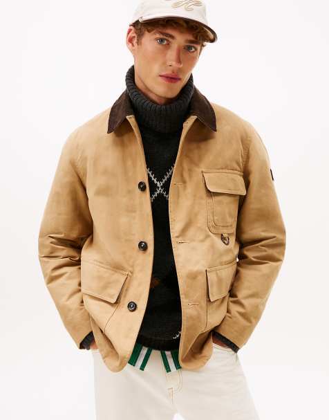 Tommy Hilfiger Relaxed waxed barn jacket in khaki - view 1