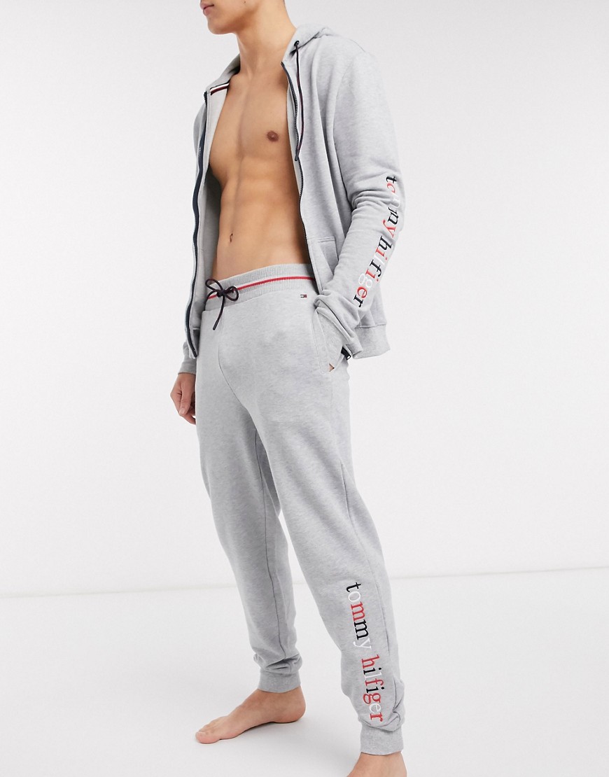 Tommy Hilfiger remix logo cuffed lounge joggers in grey