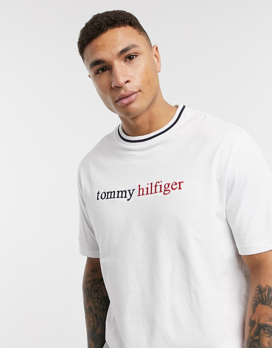 Tommy Hilfiger remix logo lounge t-shirt in white