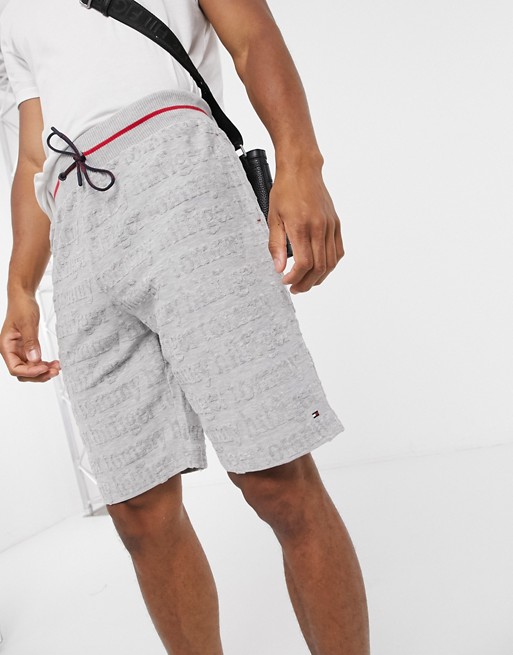 Tommy Hilfiger remix repeat logo lounge shorts in grey