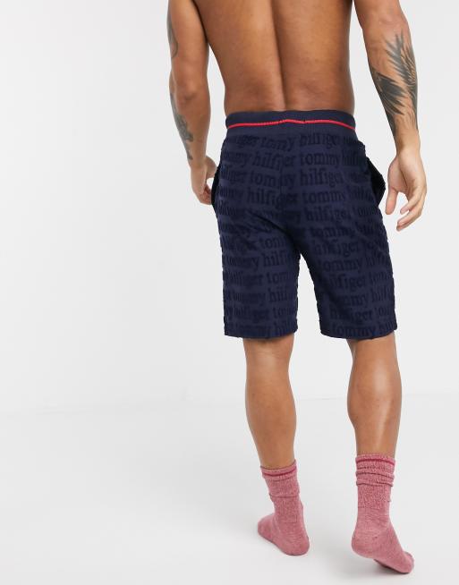 Tommy Hilfiger remix repeat logo lounge shorts in navy ASOS