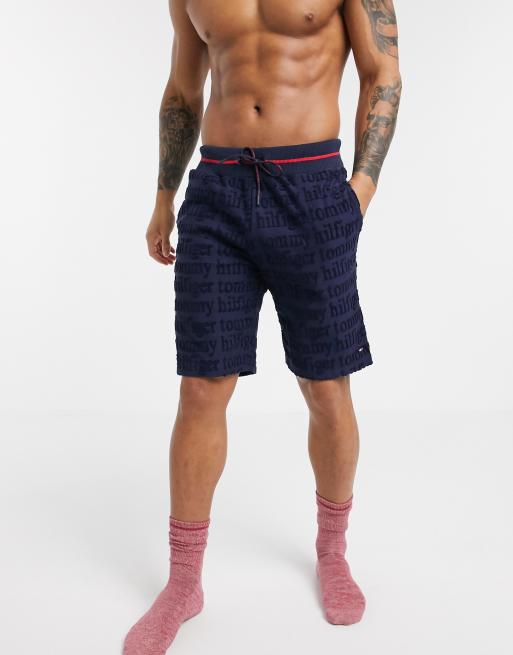 Tommy Hilfiger remix repeat logo lounge shorts in navy ASOS