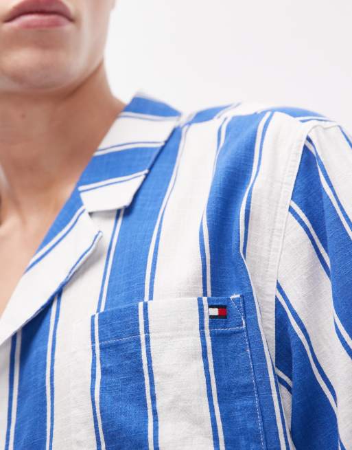 Tommy Hilfiger resort bowling shirt in blue stripe, 5 of 5