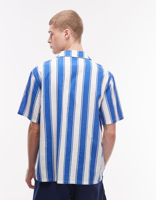 Tommy Hilfiger resort bowling shirt in blue stripes, 3 of 5