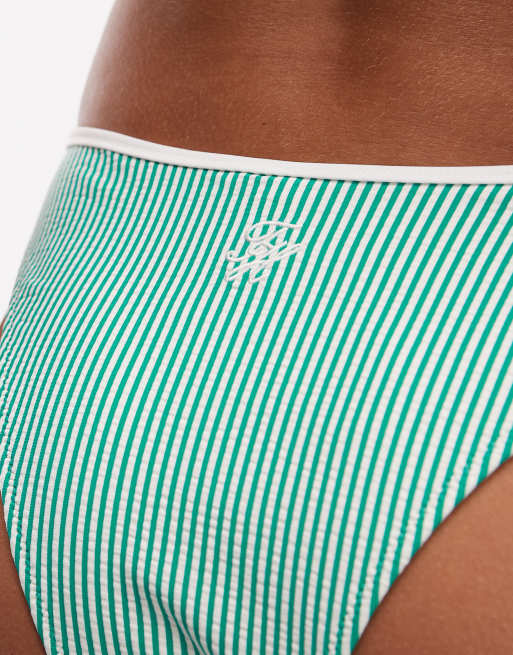 Tommy Hilfiger Resort cheeky high leg bikini bottoms in green stripe , 3 of 4