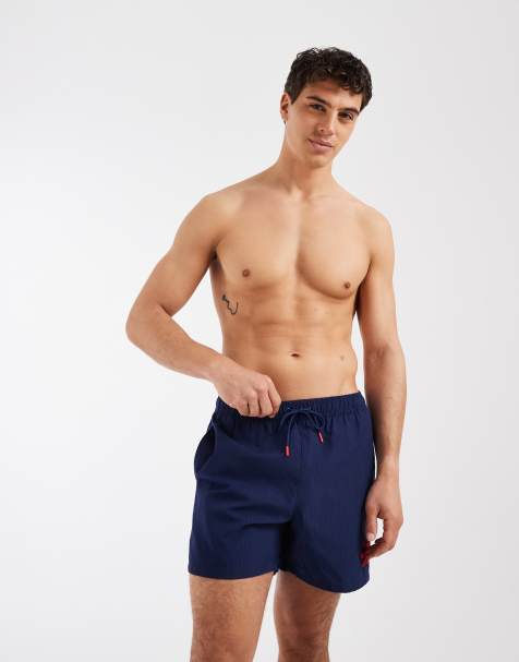 Tommy Hilfiger Resort contrast logo drawstring swim short in navy - view 1