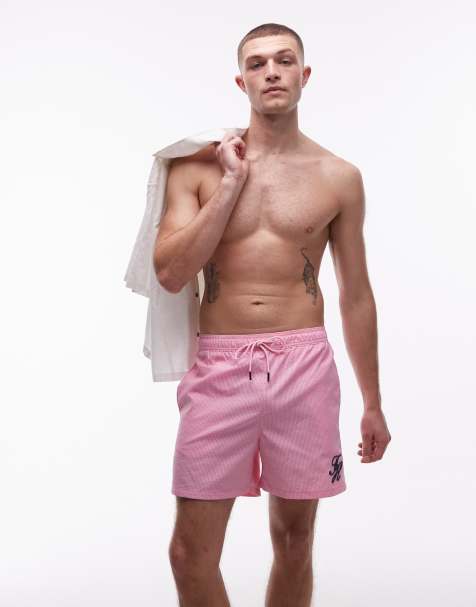 Tommy Hilfiger Resort contrast logo drawstring swim short in pink - view 1