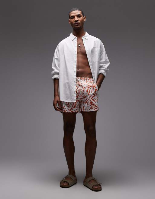 Tommy Hilfiger – Resort – Orange, blommiga badshorts med dragsko, 2 av 5