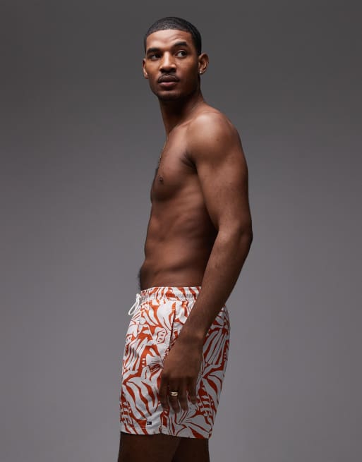 Tommy Hilfiger – Resort – Orange, blommiga badshorts med dragsko, 3 av 5