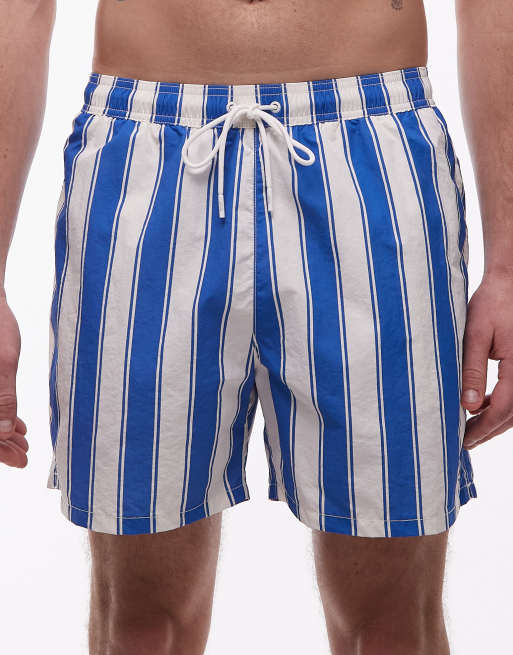Tommy Hilfiger - Resort - Pantaloncini da bagno blu a righe con coulisse , 4 di 5