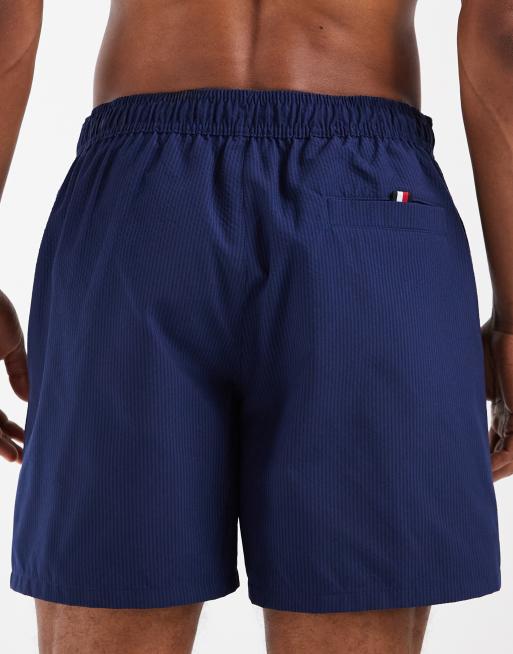 Tommy Hilfiger - Resort - Pantaloncini da bagno blu navy con coulisse e logo a contrasto , 5 di 5