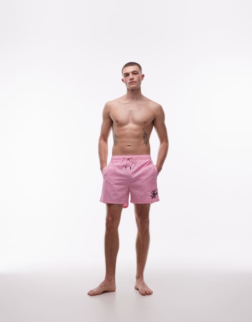 Tommy Hilfiger - Resort - Pantaloncini da bagno rosa con coulisse e logo a contrasto , 3 di 5