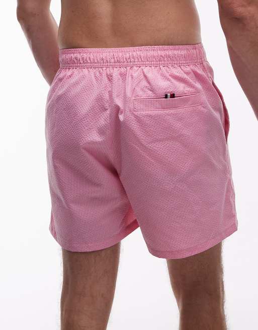 Tommy Hilfiger - Resort - Pantaloncini da bagno rosa con coulisse e logo a contrasto , 5 di 5