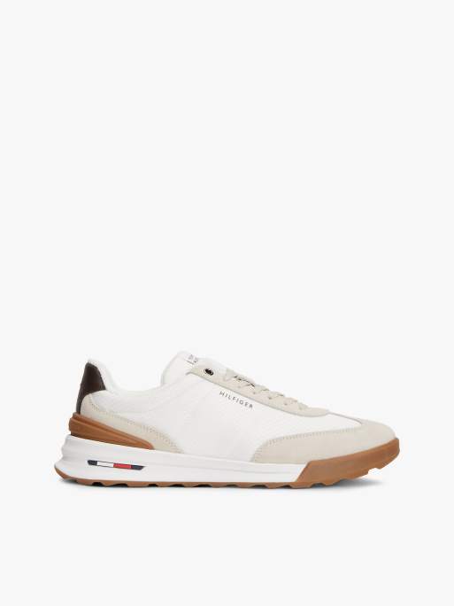 Tommy Hilfiger - Retro - Baskets chunky à textures variées et semelle crantée - Beige multicolore