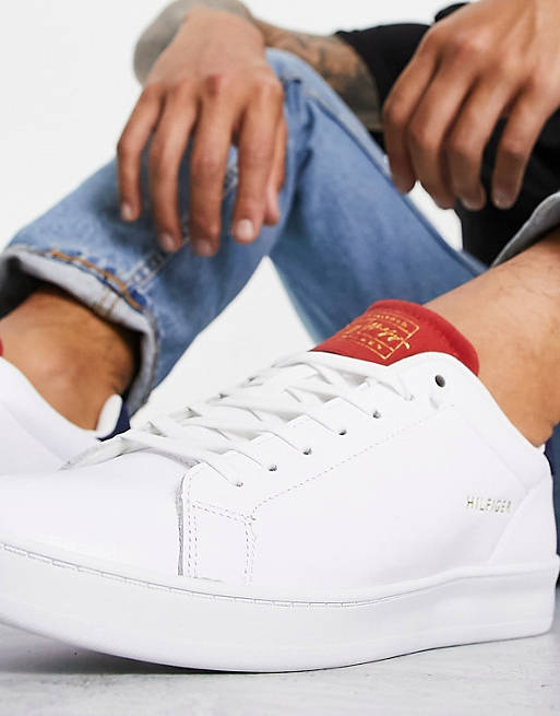in leather court ASOS | Hilfiger Tommy white sneakers retro