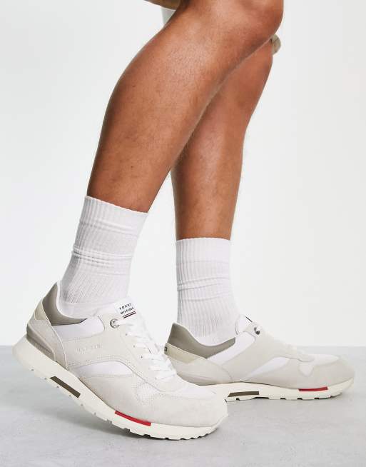 Tommy Hilfiger - Retro hardloopschoenen in gebroken wit
