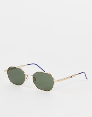 Tommy Hilfiger retro round sunglasses in gold