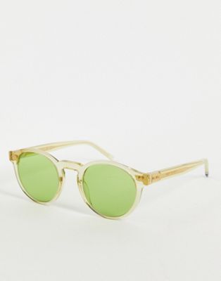 Tommy Hilfiger retro round sunglasses in honey gold