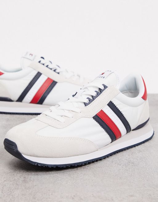 Tommy Hilfiger retro sneaker in white suede mix with side flag logo | ASOS