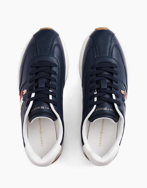Tommy Hilfiger Retro-Sneaker mit Kroko-Prägung und Leder in Space Blue, 3 von 7