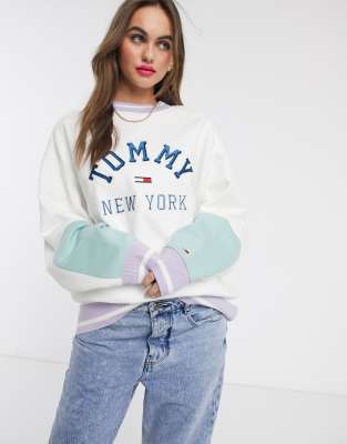 Tommy Hilfiger Retro Sweatshirt in Pastellt nen mit Logo