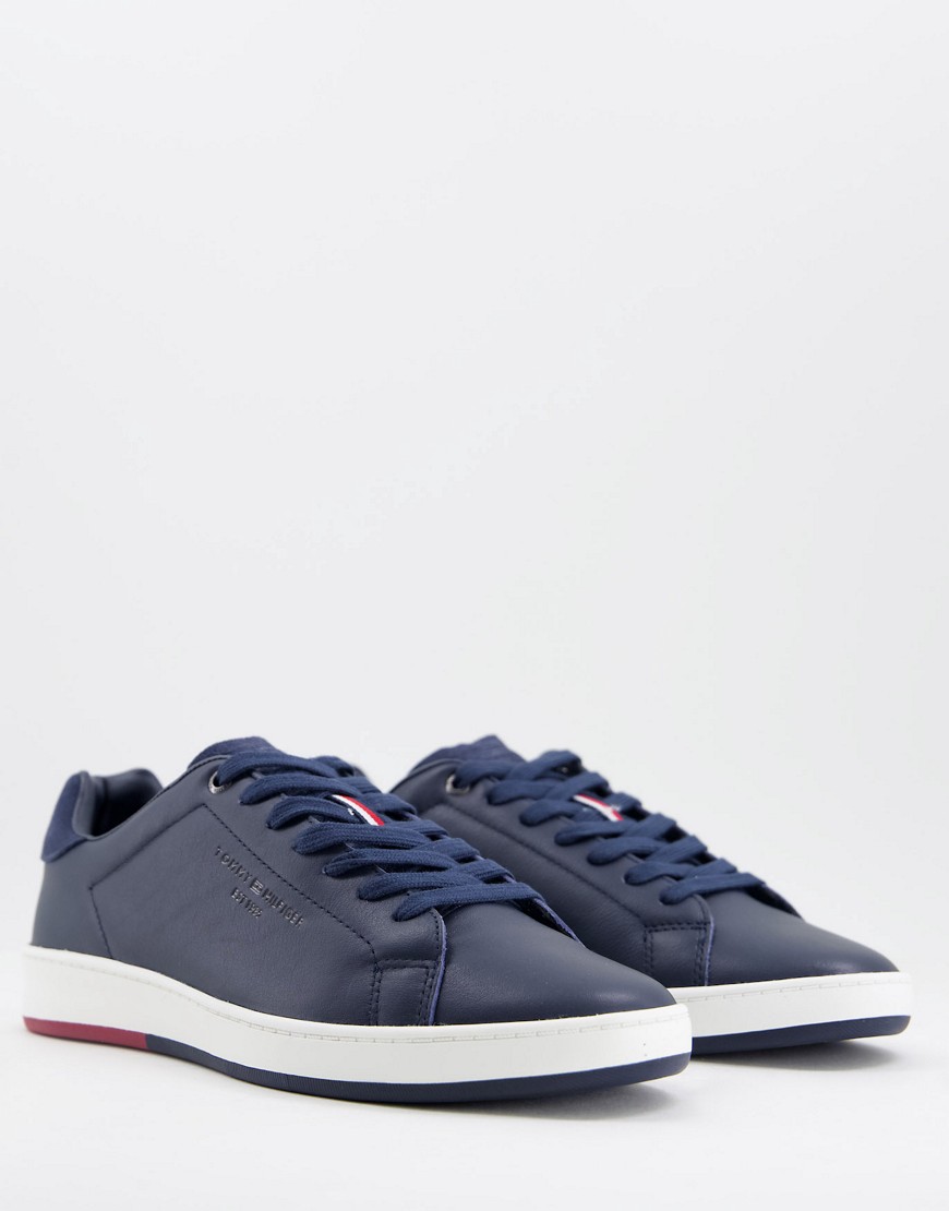 Tommy Hilfiger retro tennis trainers in navy