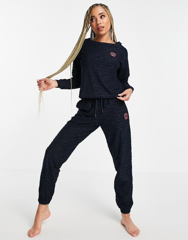 Tommy Hilfiger retro towelling sweatpants in navy