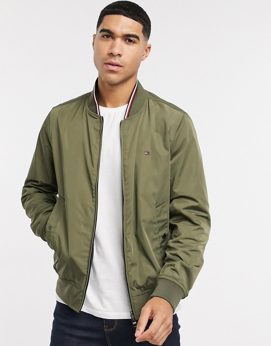 Tommy Hilfiger reversible bomber jacket in army green