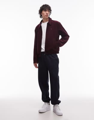 Tommy Hilfiger Reversible Harrington Jacket In Burgundy