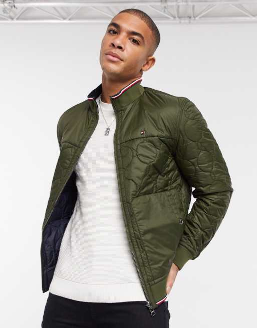 Tommy Hilfiger Men's Reversible Monogram Bomber - Green - Xs