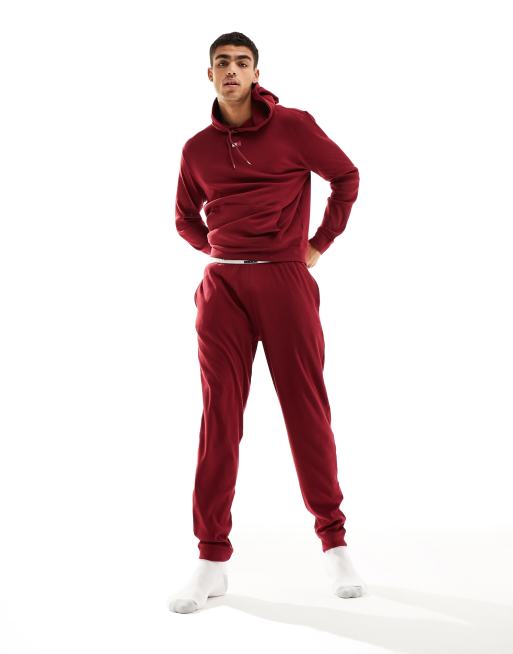 Tommy Hilfiger ribbed logo waistband sweatpants in burgundy ASOS