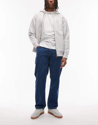 River - Gerade geschnittene Jeans in mittlerer Waschung-Blau Blau W30 L32