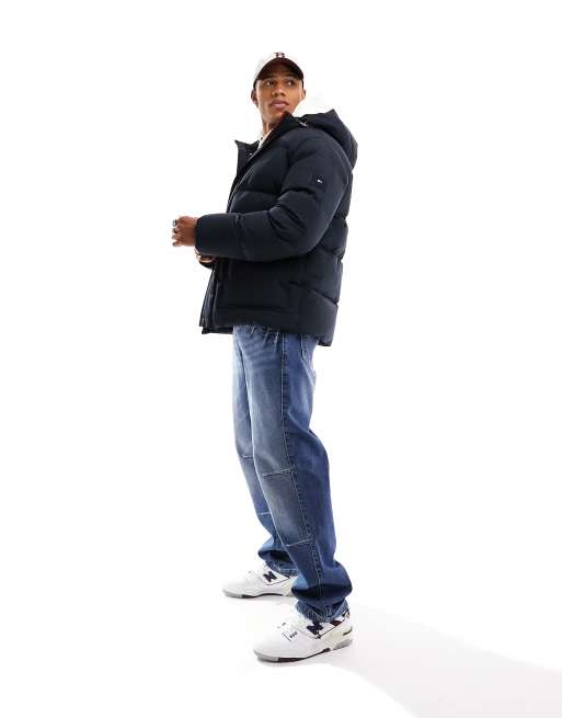 Tommy Hilfiger - Rockie - Donsjack met capuchon in 'desert sky' marineblauw