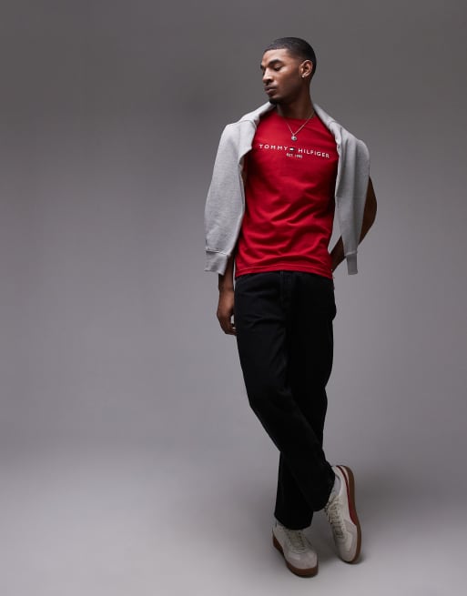 Tommy Hilfiger – Röd t-shirt med logga, 3 av 4